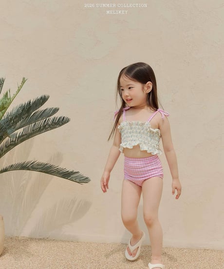 76[予約]melikey lily check swim set