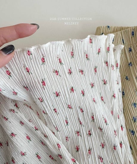 33[予約]melikey flower pleats pants