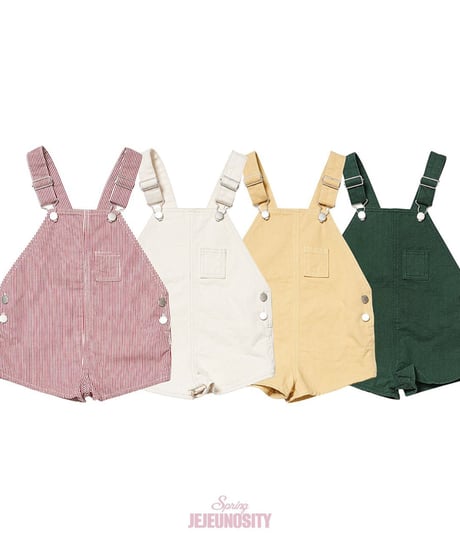 42[予約]jejeunosity cotton berry short overalls