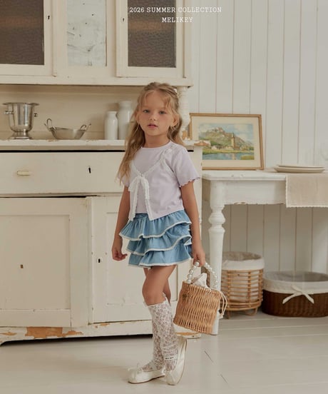 37[予約]melikey lace denim cancan skirt