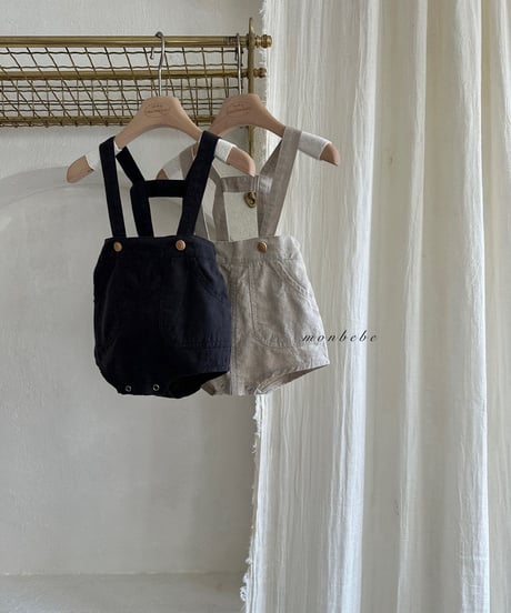 54[予約]monbebe linen suspender shorts
