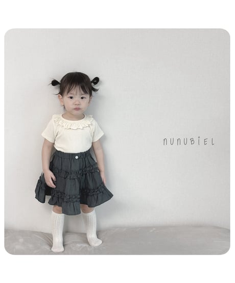 72[予約]nunubiel ribbed frill t-shirts