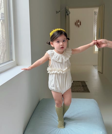 19[予約]mydaughter sweat dot frill romper