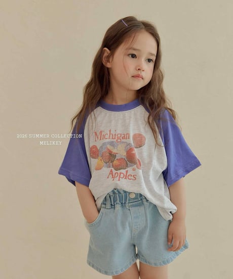 58[予約]melikey apple raglan t-shirt