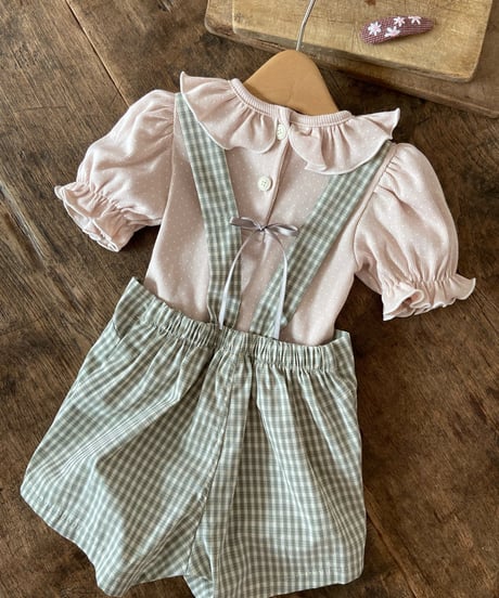 21[予約]anneshirley grayish frill dot t-shirt