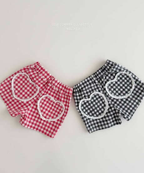 41[予約]melikey check heart pants