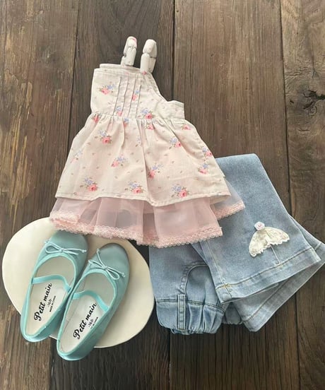 55[予約]aiai pink flower tulle blouse
