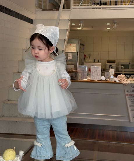 15[予約]mydaughter mint angel tulle blouse