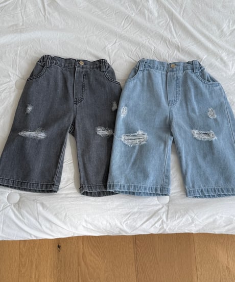 69[予約]ninibello damaged ice denim pants