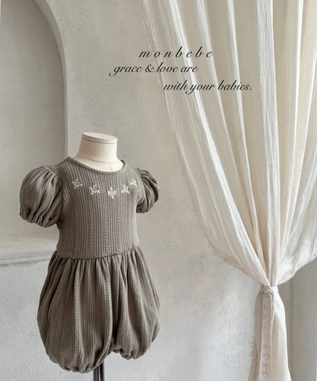 106[予約]monbebe lea embroidered suit(kids)