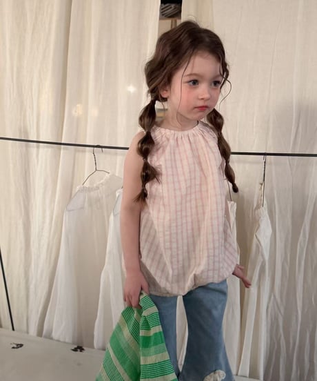 25[予約]aiai gigi pink check blouse