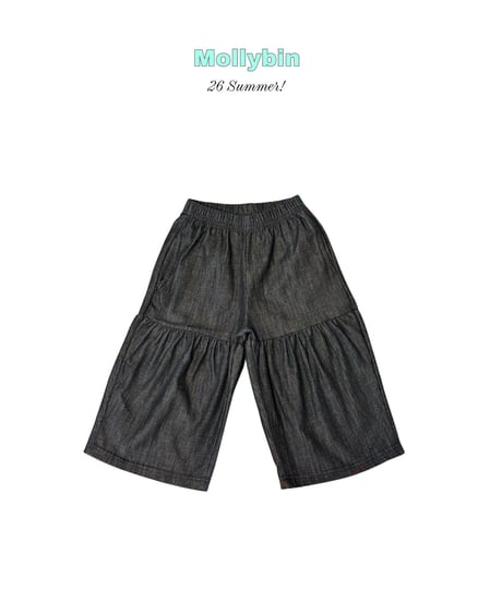 4[予約]Mollybin wide shirring pants