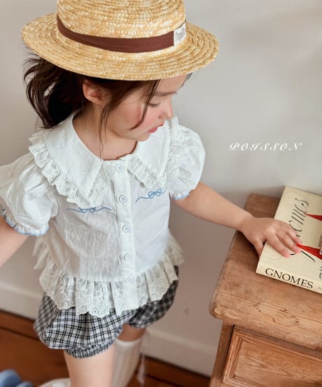 2[予約]poisson ribbon embroidery blouse