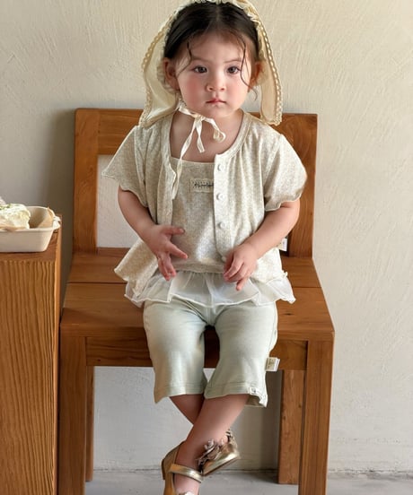 47[予約]mydaughter milk flower cotton cardigan set