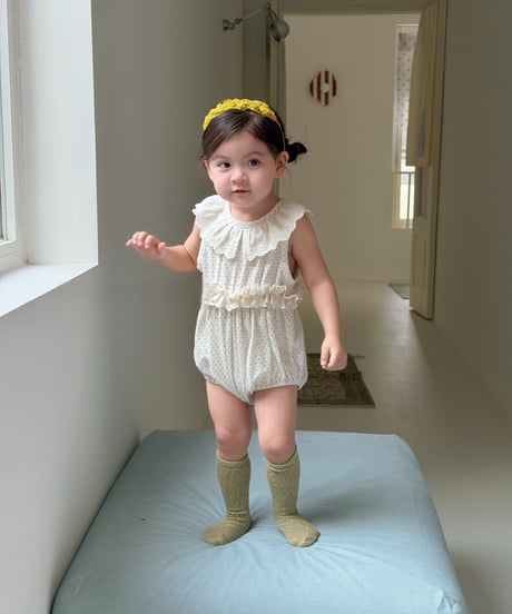 19[予約]mydaughter sweat dot frill romper