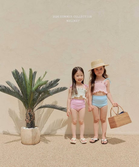 76[予約]melikey lily check swim set