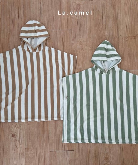 33[予約]La.camel stripe terry hood