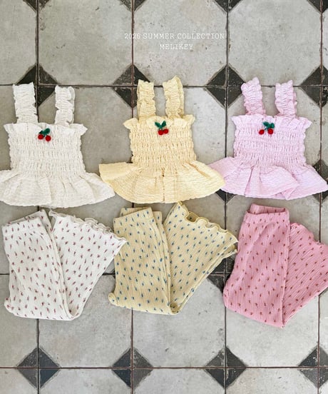 33[予約]melikey flower pleats pants