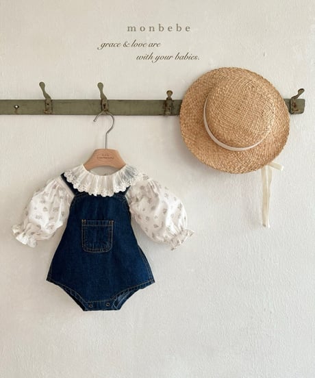 29[予約]monbebe bongbong denim overall pants