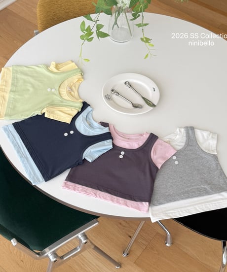 4[予約]ninibello daily sleeveless layered tee