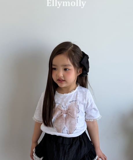 16[予約]ELLYMOLLY slab ribbon t-shirt