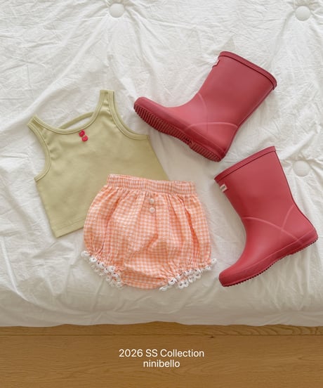 107[予約]ninibello tomato button sleevelesss top(baby)