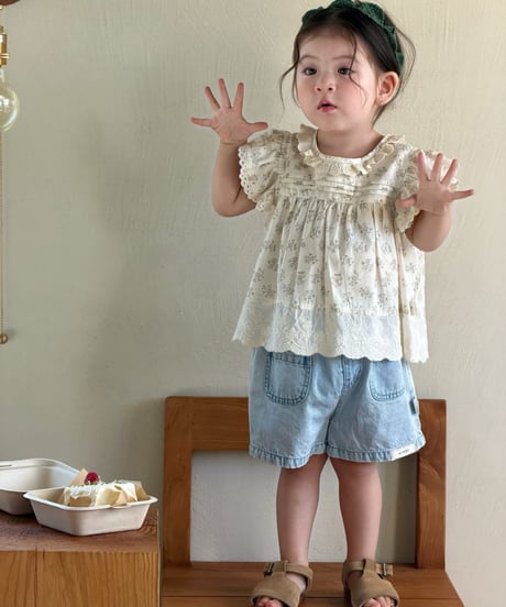 11[予約]mydaughter vintage flower lace blouse