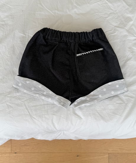 67[予約]ninibello love it half denim pants