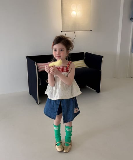 46[予約]aiai denim asymmetrical wrap skirt pants