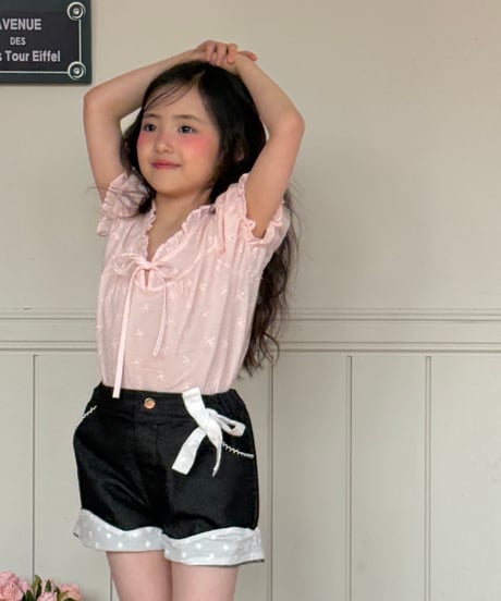 67[予約]ninibello love it half denim pants