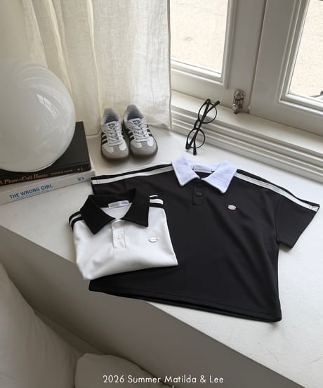 49[予約]matilda&lee airy two line collar tee