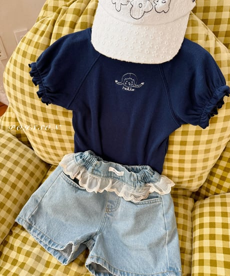 11[予約]poisson lalla lace short denim