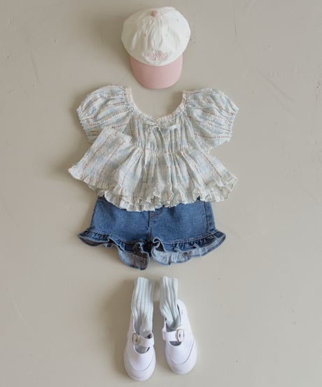18[予約]momoann frill denim shorts