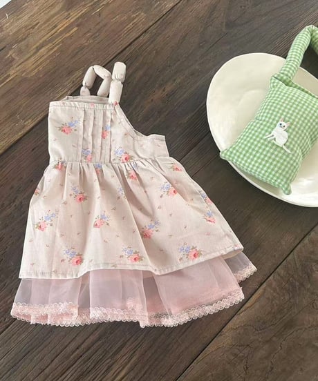 55[予約]aiai pink flower tulle blouse