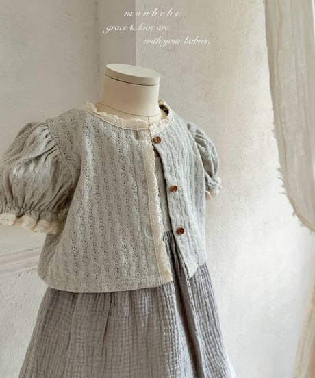 77[予約]monbebe rose knit cardigan