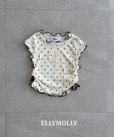 11[予約]ELLYMOLLY dot me shirring t-shirt