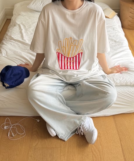 18[予約]ninibello french fries short sleeve t-shirt(adult)