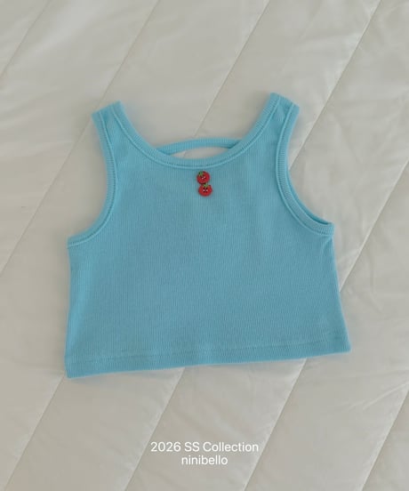 88[予約]ninibello tomato button sleeveless top
