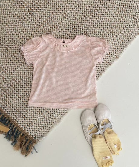68[予約]aiai frill neck striped top
