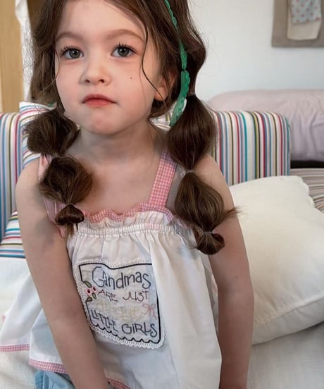 89[予約]aiai little embroidered baby top