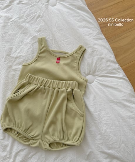 88[予約]ninibello tomato button sleeveless top