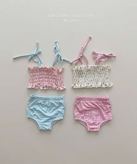 76[予約]melikey lily check swim set