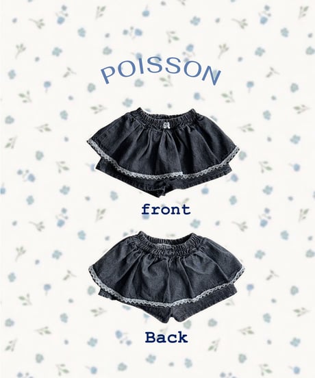 12[予約]poisson black denim skirt pants