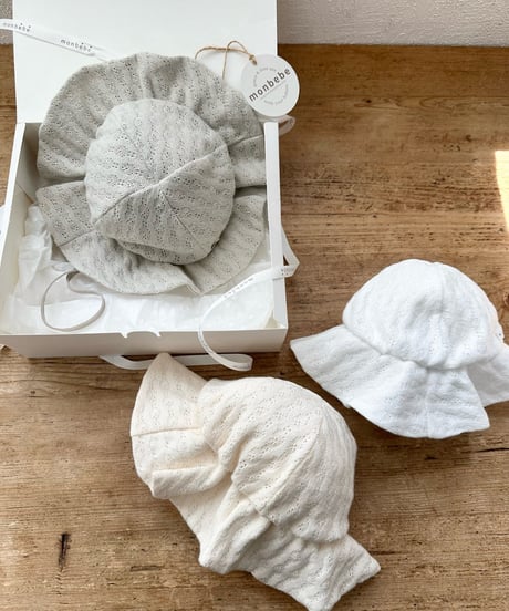 78[予約]monbebe rose knit hat