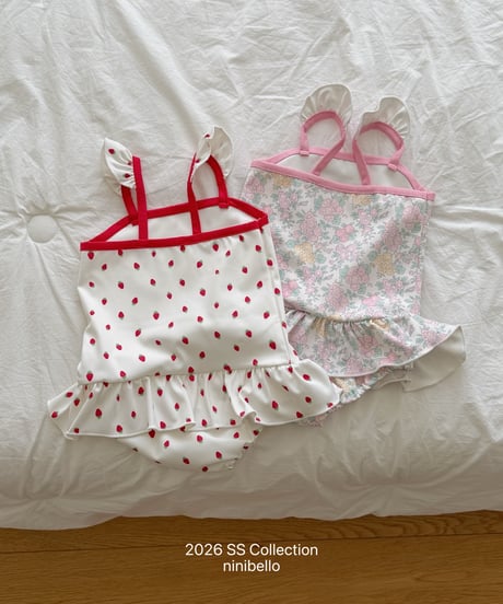 100[予約]ninibello candy dot swimwear bonnet set