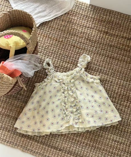 77[予約]aiai curly print sleeveless top