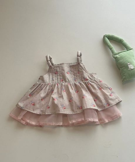 55[予約]aiai pink flower tulle blouse