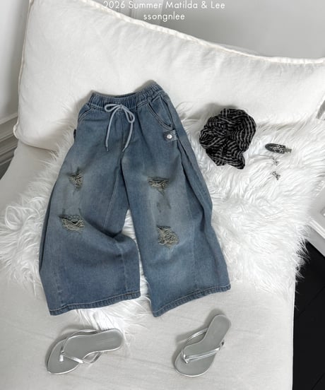 77[予約]matilda&lee damaged denim pants
