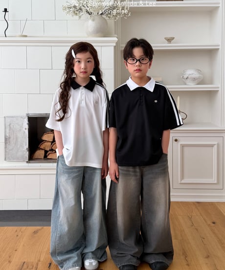 49[予約]matilda&lee airy two line collar tee