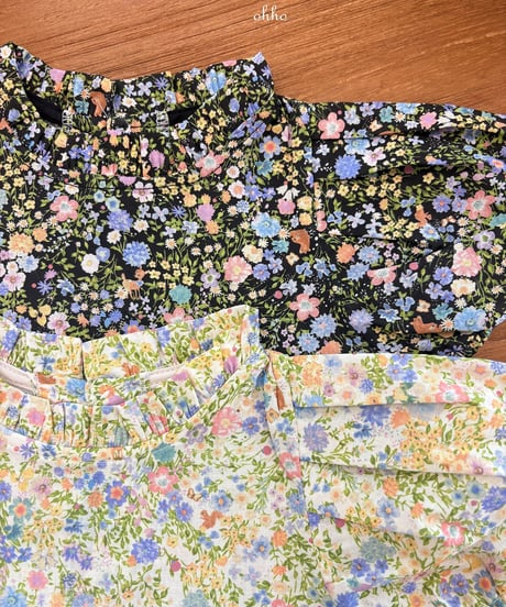10[予約]ohho floral blouse